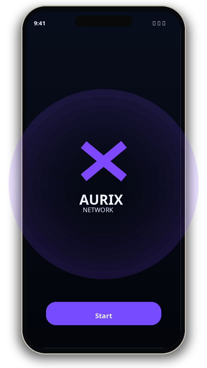 AURIX app launch screen